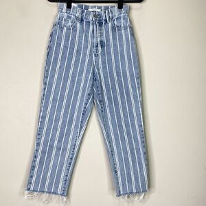 Pacsun High Rise Straight Raw Hem Button Fly Crop Jeans Women's Size 25